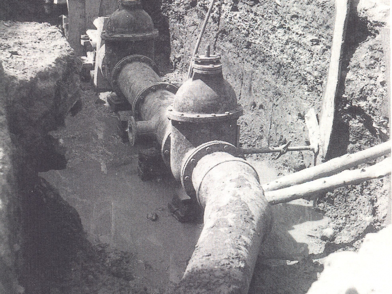 la posa dellacquedotto in corso Canalchiaro
